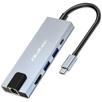 Qoltec 53795 Hub adapter USB-C 5-in-1 | USB-C PD 1