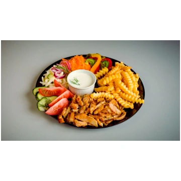 Mazais LIELLOPU Kebabs uz šķīvja