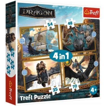 Puzle 4in1 Trefl How To Train Your Dragon Dragons 