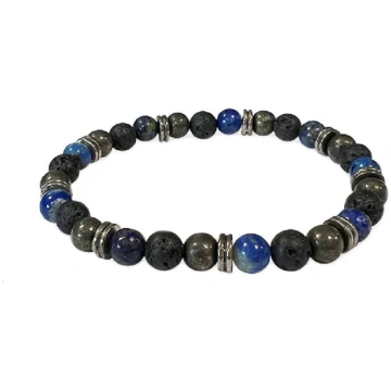 Rokassprādze MIX Lazurīts, Pirīts, Lava / Lapis La