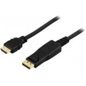 Deltaco Cable DisplayPort - HDMI with audio 4K 30H