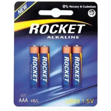 Rocket LR03 AAA sārma baterijas, 4 gab
