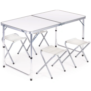 Camping Table Set – Folding Table with 4 Chairs Wh