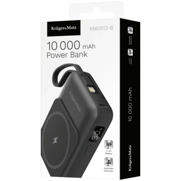 10 000 mAh lādētājs-akumulators ar bezvadu uzlādi 