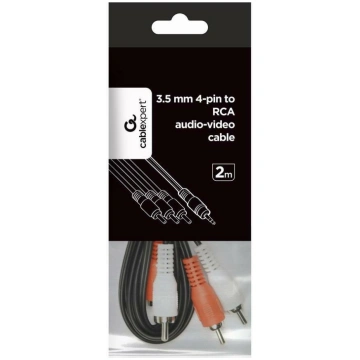 Kabelis AUDIO 3.5MM 4PIN TO 3RCA/AV 2M CCA-4P2R-2M