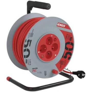 EMOS P194504 power extension, 50 m, 4 AC outlets, 