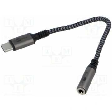 Cable; Jack 3.5mm 3pin socket,USB C plug; 0.15m; b