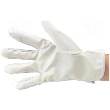 Cleanroom acces: protective gloves | white | L | d