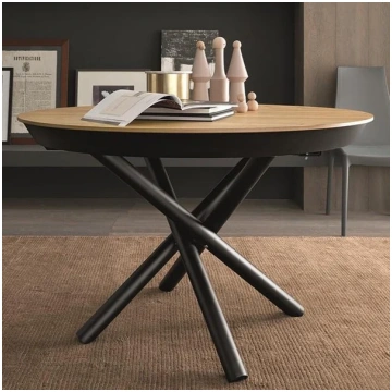 Fahrenheit round extendible dining table with meta