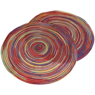 TOPBATHY Set of 6 Woven Placemats Picnic Place Mat