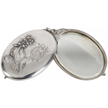 Sudraba medaljons ar spoguli Silver slide mirror l