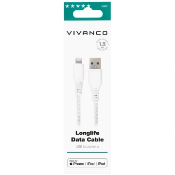 Vivanco cable USB - Lightning 1.5m, white (61687) 