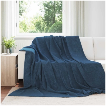 Pleds tums zils 220 x 240 cm flīss