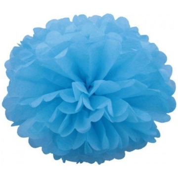 Pompons gaiši zils 5 gb / kompl. zīdpapīra zieds 1
