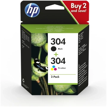 HP 304 2-Pack Black/Tri-color Ink Cartridges - ink