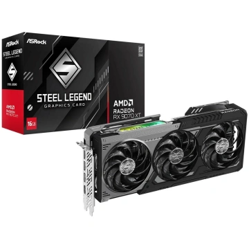 ASRock AMD Radeon™ RX 9070 XT Steel Legend Dark 16