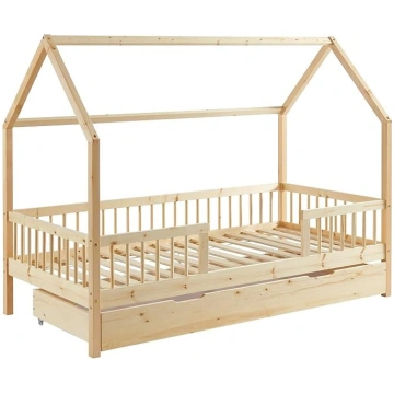 BAÏTA Tiny Cave Bed Solid Pine 90 x 190 cm Slatted