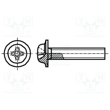 Screw; with flange; M2.5x12; 0.45; Head: button; P