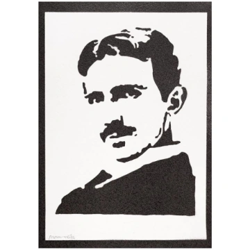 Genuine Handmade Graffiti Nikola Tesla Aesthetic P
