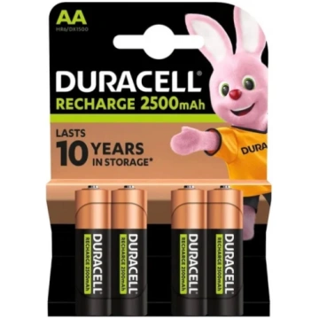 Uzlādējamās baterijas Duracell, AA, 2500 mAh, 4 ga