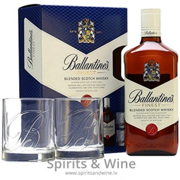 Ballantine`s ar 2 glāzēm