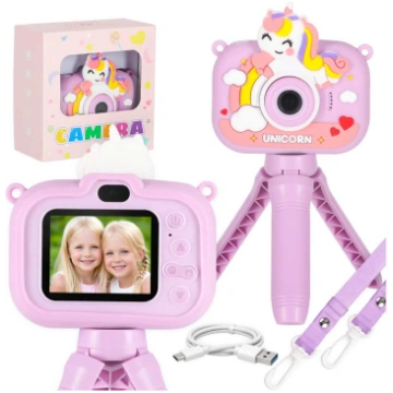 Bērnu digitālais fotoaparāts ar statīvu Vienradzis
