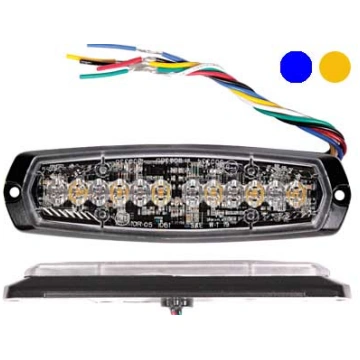 AXIXTECH LED warning lighthead, yellow-blue 137x42