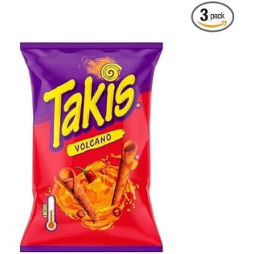 Takis čipsu kaste – 3 x 90 g Takis Queso Volcano. 