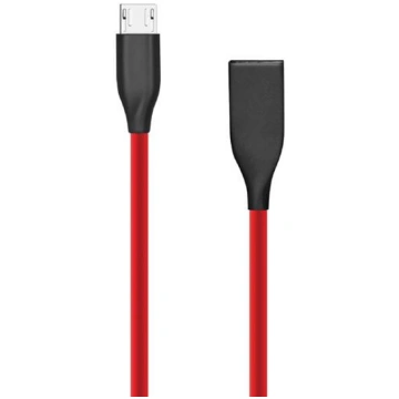 Silicone cable USB - Micro USB (red, 1m) CA911363