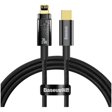 Kabel USB Baseus USB-C - Lightning 1 m Czarny (CAT