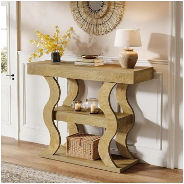 Tribesigns Narrow Console Table, 105 cm, 3-Tier Ha