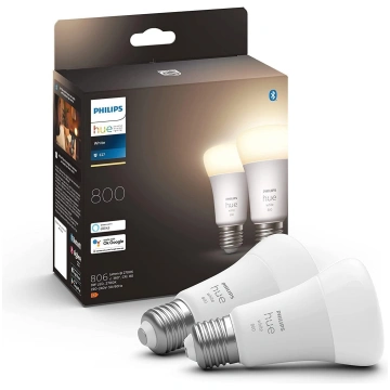 Philips Hue White E27 - LED spuldze, 810lm, silti 