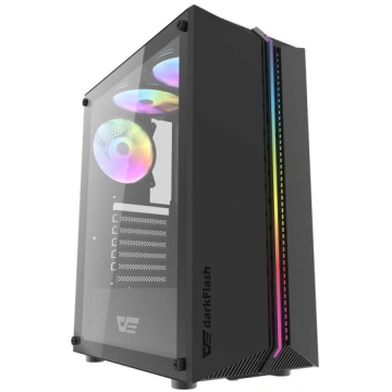 Darkflash DK151 LED computer case (black) + 3 RGB 
