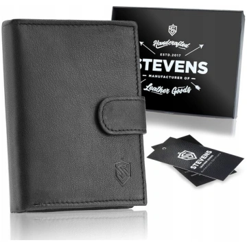 Vīriešu ādas maks STEVENS, vertikāls