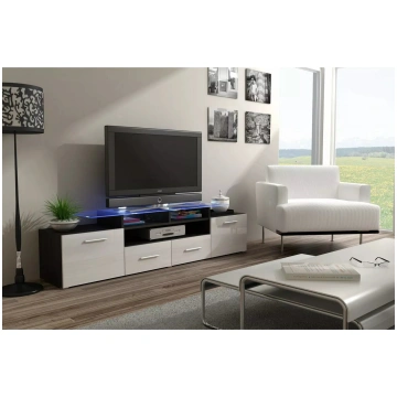 TV skapis cama meble EVORA 200 venge/balts spīdums
