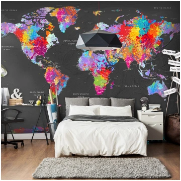 Fototapete Artgeist World Map - Coloured Continent
