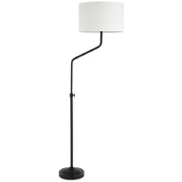 66" Black Adjustable Traditional Shaped Floor Lamp