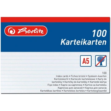 Herlitz index cards 100 pcs. Lin. white ( 1150507 