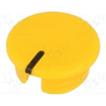 Cap; ABS; yellow; push-in; Pointer: black; round |