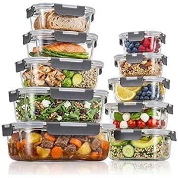 S SALIENT Glass Food Storage Containers Set, Meal 