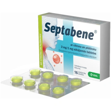 SEPTABENE 3 mg/ 1 mg (plūškoks/citrons) sūkājamās 