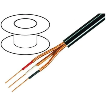 Wire: microphone cable; 3x0.14mm2; black; OFC; -15