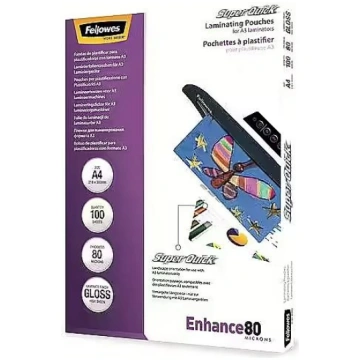 FELLOWES 80mic Laminating Pouches A4 Glossy (100 p