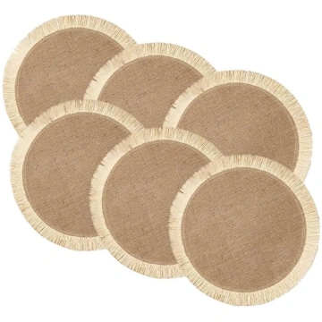 Set of 6 Round Braided Coasters, Heat Resistant No