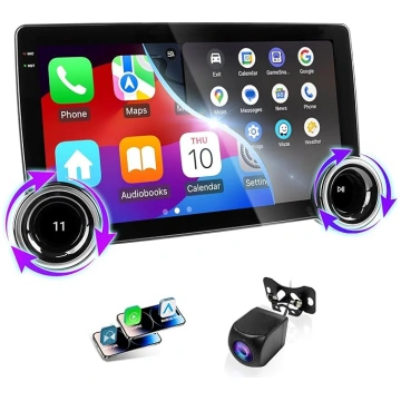 10,1 collu Android 2 DIN radio ar bezvadu Carplay 