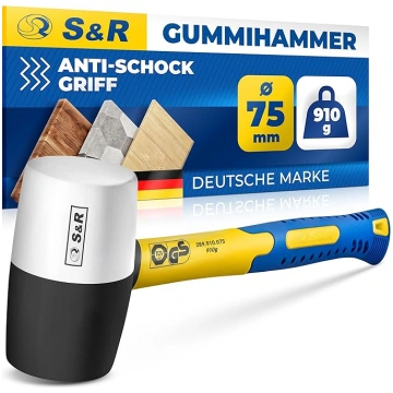 S&R Gumijas āmurs melns / balts 910 g Profesionāls