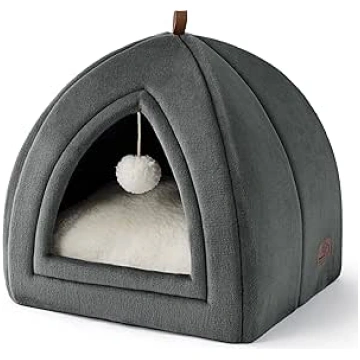 BEDSURE Cat Cave Large Cats, Dark Grey - Foldable 
