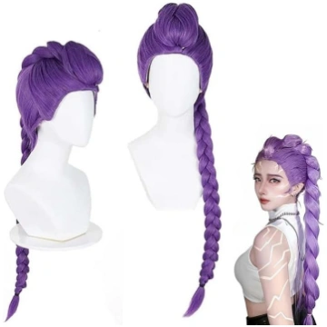 Bērnu cosplay parūkas, garas violetas bērnu cospla