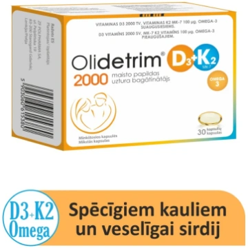 OLIDETRIM 2000 D3 + K2 Omega-3 kapsulas N30