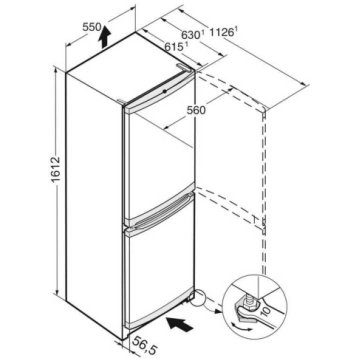Liebherr SmartFrost 266 L augstums 162 cm balta - 